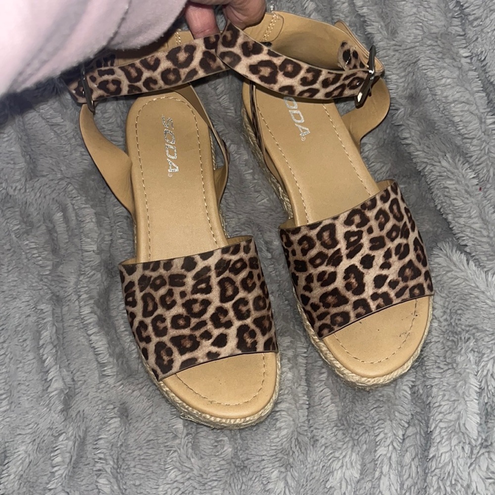 Preowned leopard print espadrilles